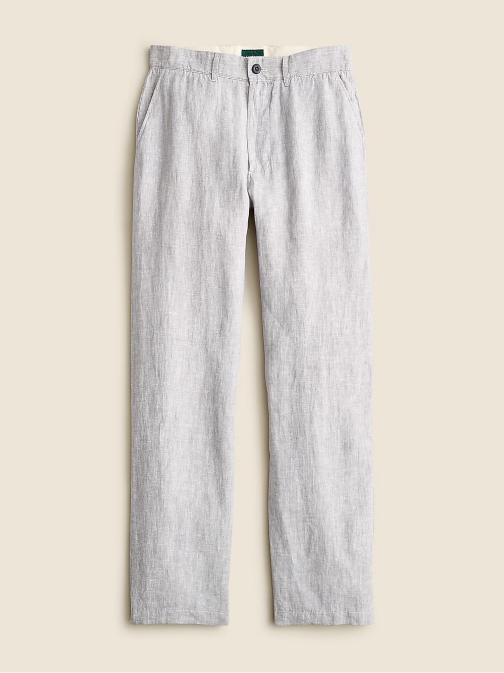 J. Crew Pebble Grey Classic Linen-Blend Pants